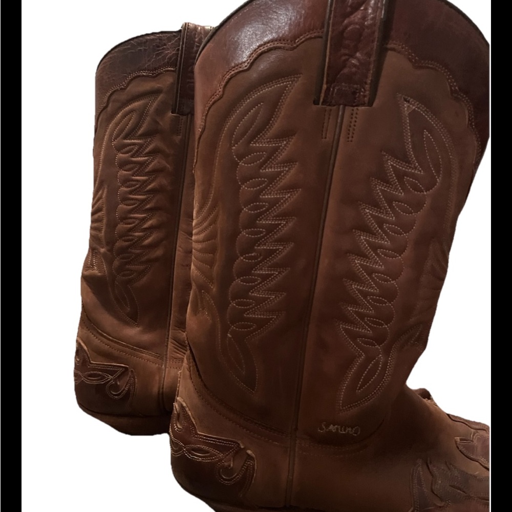 Sancho Western Cowboy Boots Brown Leather Style 2163 / 4517 EU 43 - Picture 3 of 5